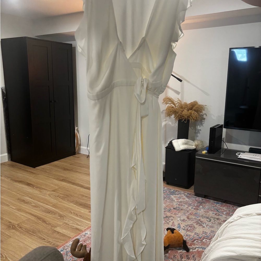 Fame and Partners Elegant White Wrap Dress